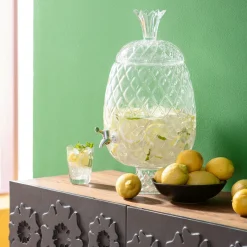 Dyspenser do napojów szklany transparentny ananas Ø26x50 cm
