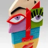 Figurka dekoracyjna Abstract Face 21x52 cm kolorowa