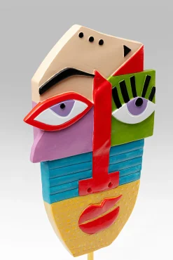 Figurka dekoracyjna Abstract Face 21x52 cm kolorowa