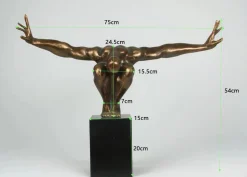 Figurka dekoracyjna Athlet 75x45 cm brązowa