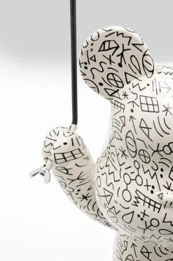 Figurka dekoracyjna biało-czarna miś z balonem 60 cm