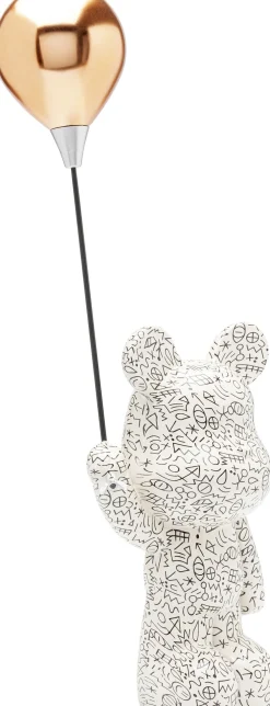 Figurka dekoracyjna biało-czarna miś z balonem 60 cm