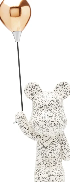 Figurka dekoracyjna biało-czarna miś z balonem 60 cm