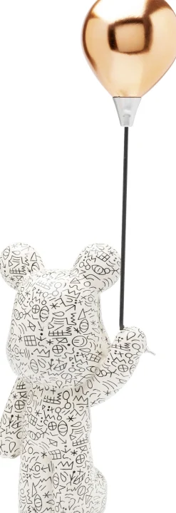 Figurka dekoracyjna biało-czarna miś z balonem 60 cm