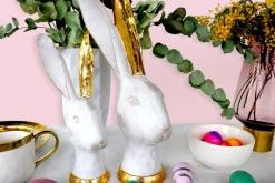 Figurka dekoracyjna Bunny Gold 12x30 cm