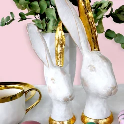 Figurka dekoracyjna Bunny Gold 12x30 cm