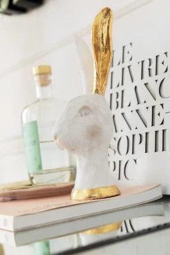 Figurka dekoracyjna Bunny Gold 12x30 cm