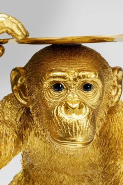 Figurka dekoracyjna Butler Playing Chimp 45x52 cm złota