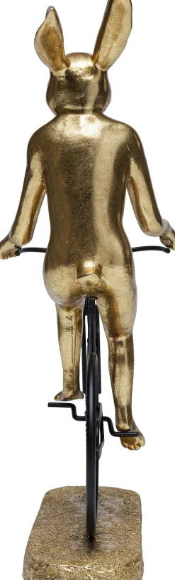 Figurka dekoracyjna Cyclist Rabbit 29x39 cm czarno-złota