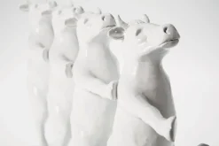Figurka dekoracyjna Dancing Cows 40x23 cm biała