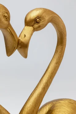 Figurka dekoracyjna Flamingo Love 30x39 cm złota