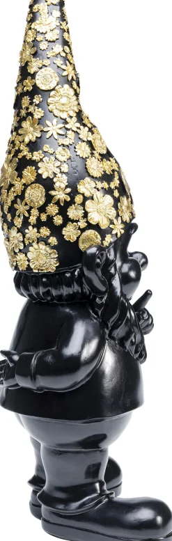 Figurka dekoracyjna Gnome Standing 15x46 cm czarno-złota