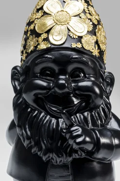 Figurka dekoracyjna Gnome Standing 15x46 cm czarno-złota