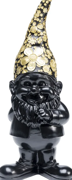 Figurka dekoracyjna Gnome Standing 15x46 cm czarno-złota