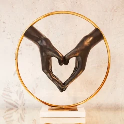 Figurka dekoracyjna Heart Hand 60x62 cm czarno-złota