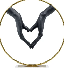 Figurka dekoracyjna Heart Hand 60x62 cm czarno-złota