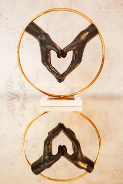 Figurka dekoracyjna Heart Hand 60x62 cm czarno-złota