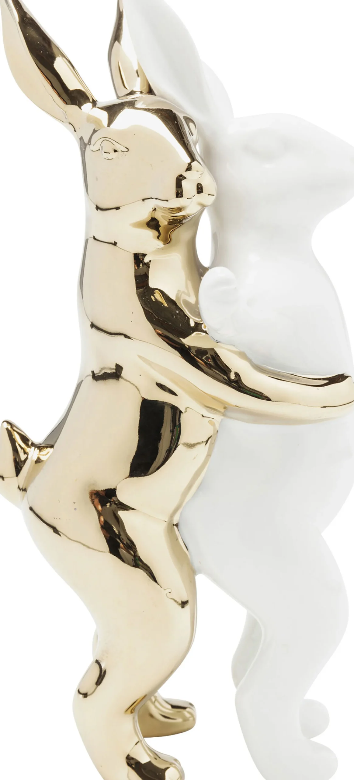 Figurka dekoracyjna Hugging Rabbits 15x25 cm biało-złota
