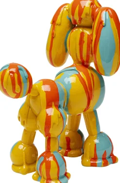 Figurka dekoracyjna kolorowa pies pudel 16x17 cm