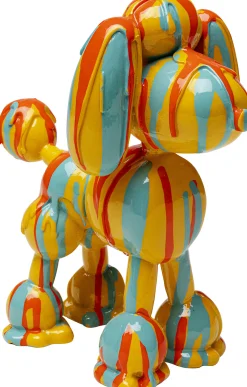 Figurka dekoracyjna kolorowa pies pudel 16x17 cm