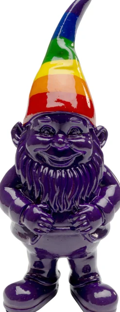 Figurka dekoracyjna krasnal fioletowy czapka kolorowa 11 cm