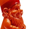 Figurka dekoracyjna krasnal pomarańczowy czapka kolorowa 46 cm