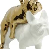 Figurka dekoracyjna Love Dogs 20x17 cm biało-złota