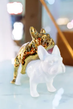 Figurka dekoracyjna Love Dogs 20x17 cm biało-złota