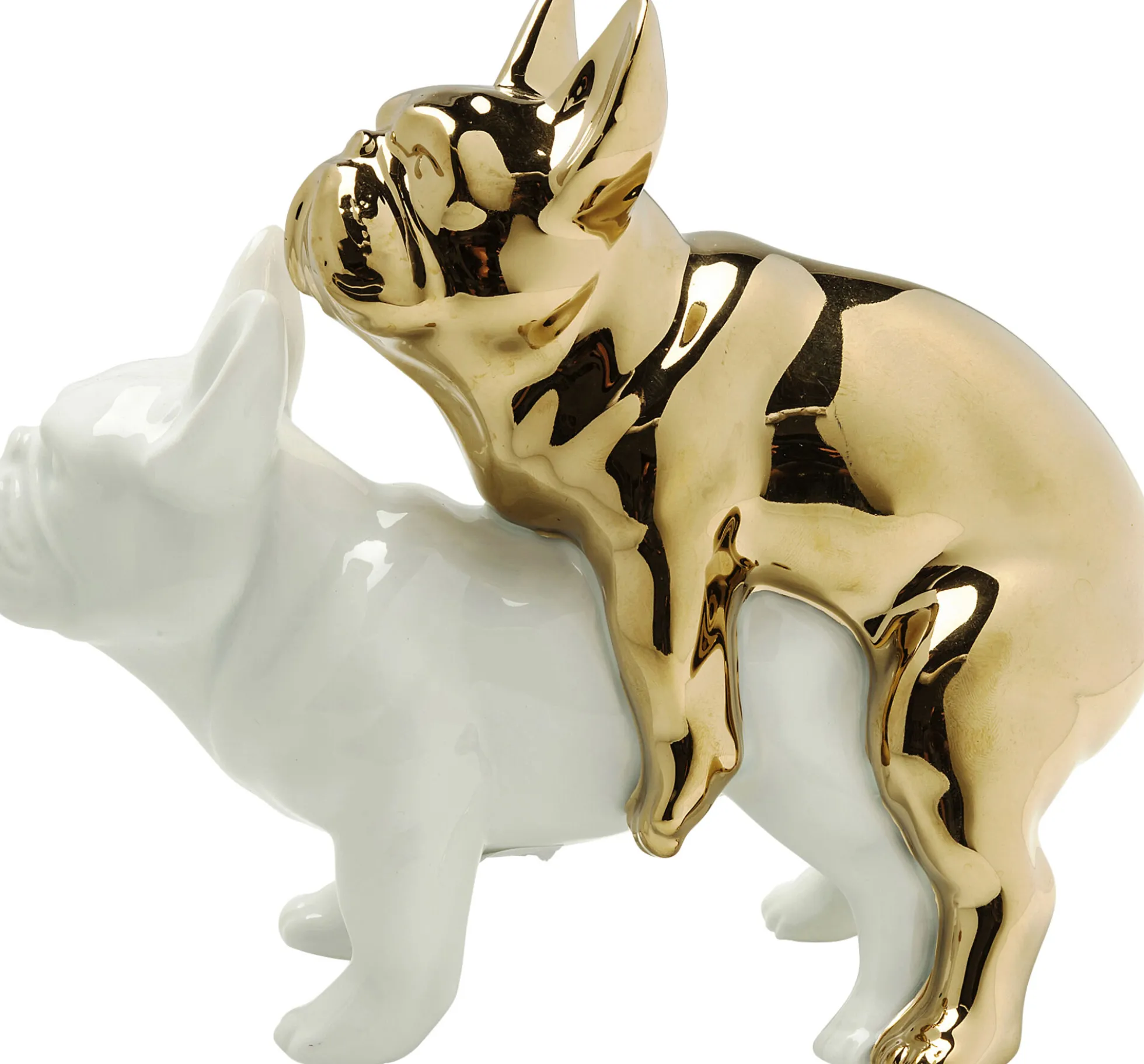 Figurka dekoracyjna Love Dogs 20x17 cm biało-złota