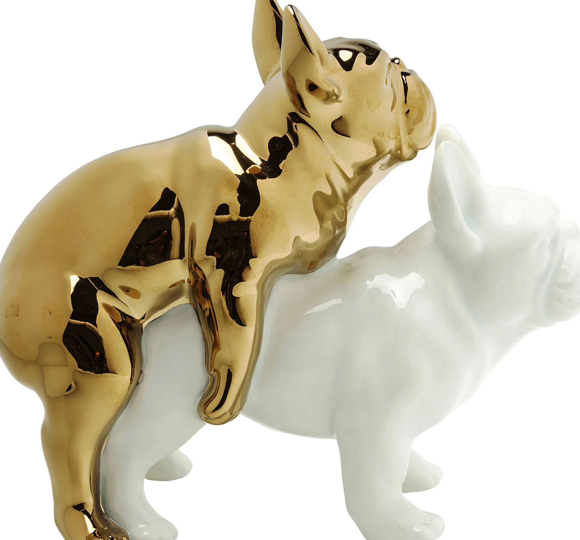 Figurka dekoracyjna Love Dogs 20x17 cm biało-złota
