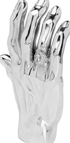 Figurka dekoracyjna Mano Diamond Ring 23x35 cm srebrna