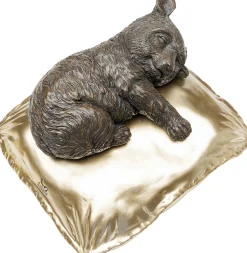 Figurka dekoracyjna śpiąca koala brązowo-złota 35x35 cm