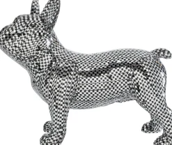 Figurka dekoracyjna pies buldog mozaika lustrzana 45x36 cm