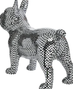 Figurka dekoracyjna pies buldog mozaika lustrzana 45x36 cm