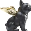 Figurka dekoracyjna Sitting Angel Dog 21x22 cm czarna