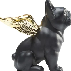 Figurka dekoracyjna Sitting Angel Dog 21x22 cm czarna