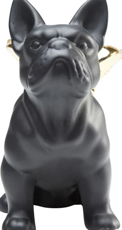 Figurka dekoracyjna Sitting Angel Dog 21x22 cm czarna