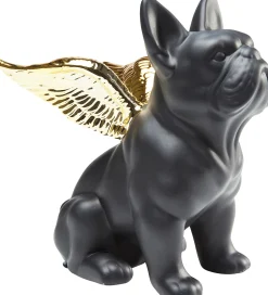 Figurka dekoracyjna Sitting Angel Dog 21x22 cm czarna