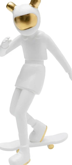 Figurka dekoracyjna skater astronauta biała 17x33 cm