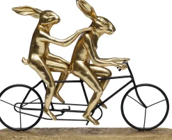 Figurka dekoracyjna Tandem Rabbits 43x34 cm czarno-złota