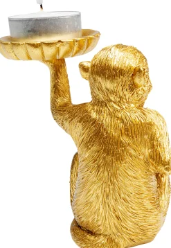 Figurka dekoracyjna ze świecznikiem na telighty Monkey 11x11 cm złota