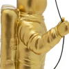 Figurka dekoracyjna złoty astronauta z czarnym balonem 41 cm
