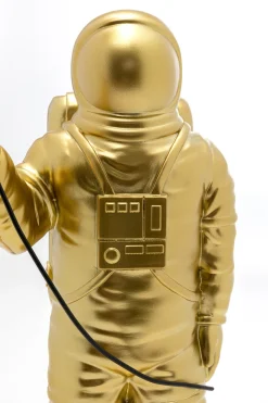 Figurka dekoracyjna złoty astronauta z czarnym balonem 41 cm