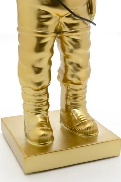 Figurka dekoracyjna złoty astronauta z czarnym balonem 41 cm
