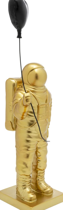 Figurka dekoracyjna złoty astronauta z czarnym balonem 41 cm