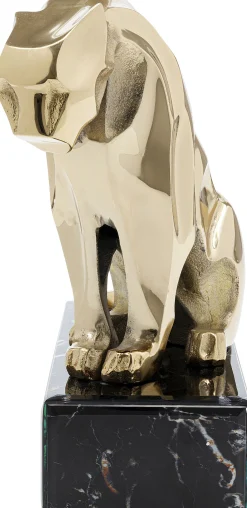 Figurka dekroacyjna Lion on Marble 31x34 cm złota