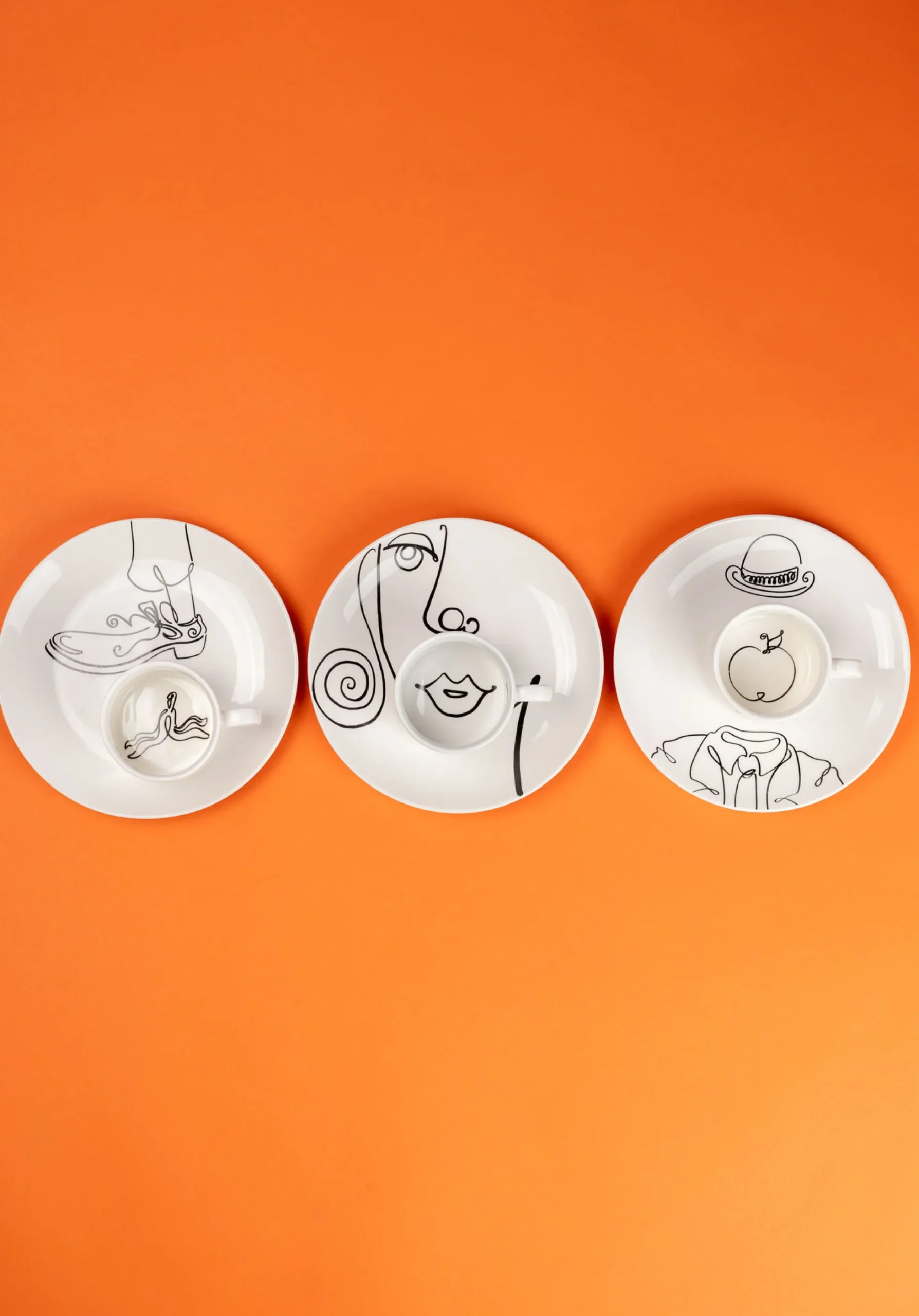 Filiżanka ze spodkiem porcelana ręcznie malowana 160 ml banan