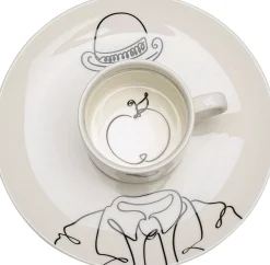 Filiżanka ze spodkiem porcelana ręcznie malowana 160 ml jabłko