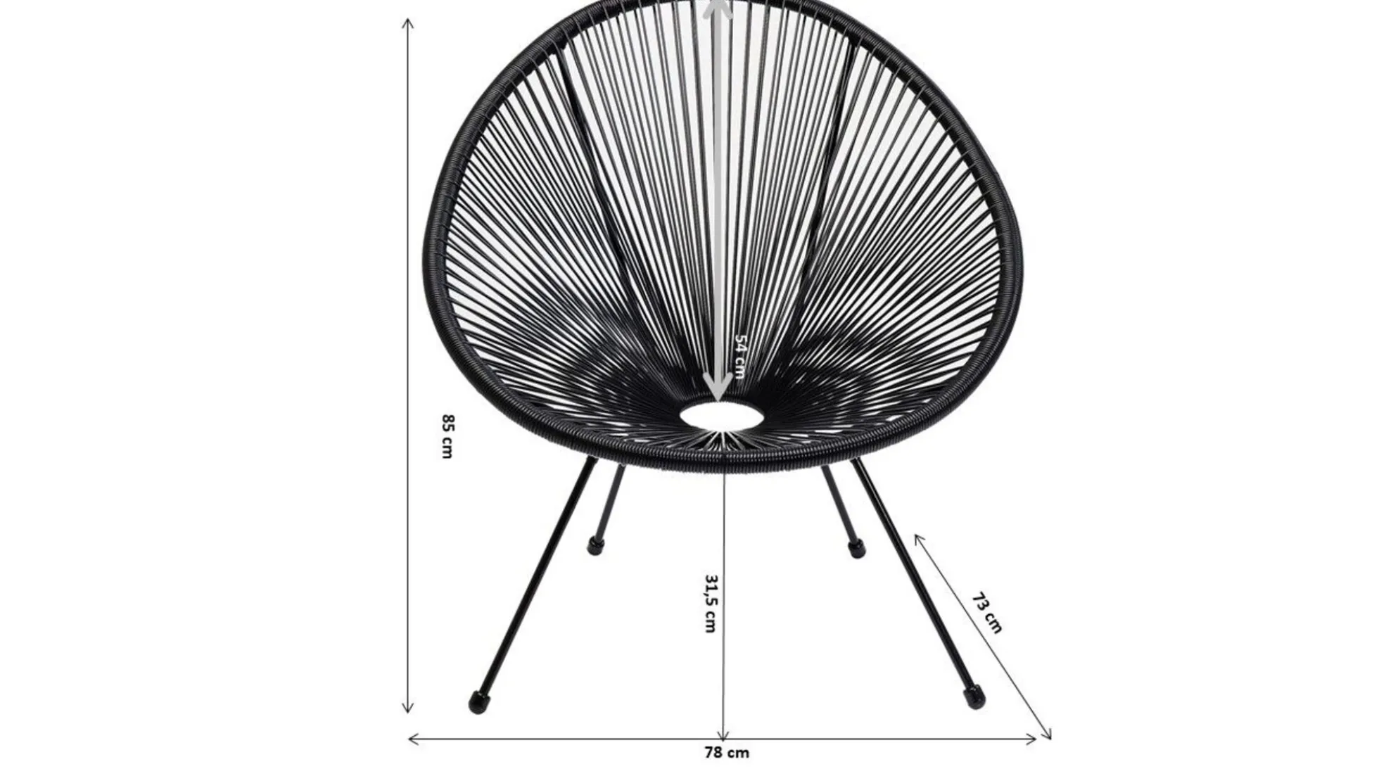 Fotel Acapulco 73x85 cm wiśniowy