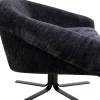 Fotel duży obrotowy tapicerka szaroniebieska nogi czarne 82x95 cm